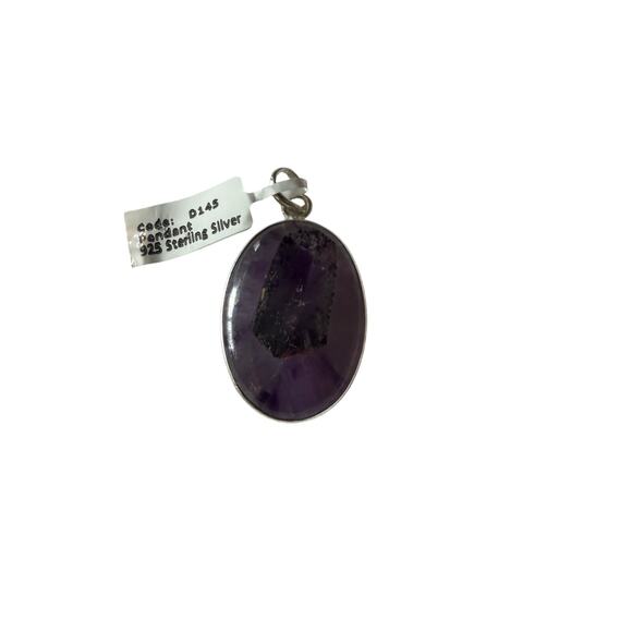 925 Sterling Silver Natural Ametrine Pendant – Raw & Polished Oval - Picture 3 of 3